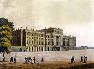 Vy över slottet Schönbrunn, tidigare residens för den österrikiska kejserliga familjen, Wien, Österrike, gravyr runt 1830 av Unknown artist