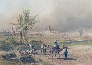 Vy över Timbuctoo (Timbuktu) i dagens Mali, ca 1850 (tryck) av Unknown artist