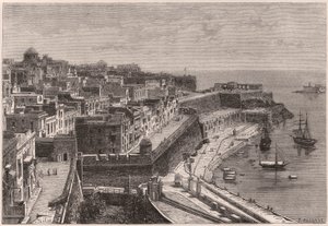 Utsikt över Valletta och dess hamn under 1800-talet av Unknown