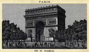 Utsikt över Triumfbågen i Paris. av Unknown artist