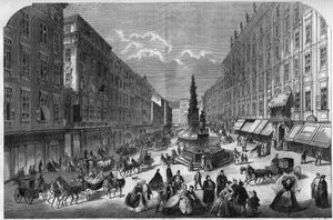 Vy över Graben i Wien, Österrike. Gravyr i "The Illustrous Universe" av Unknown artist