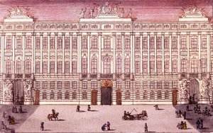 Vy över det kejserliga kansliet i Wien, Österrike Gravyr från 1820 av Unknown artist