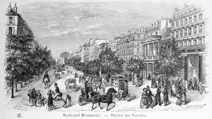 Utsikt över Variety Theatre på Boulevard Montmartre. av Unknown artist