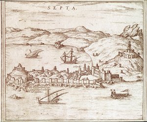 Utsikt över staden Ceuta av Unknown artist