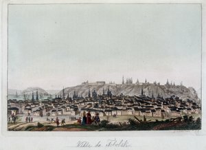 Utsikt över staden Fabolsk, Sibirien. I ""Den gamla och moderna kostymen"" av Unknown artist
