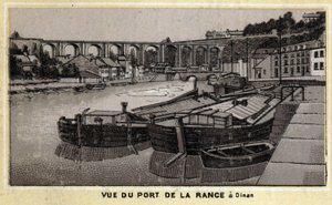 Utsikt över porten de la Rance i Dinan, Cote d