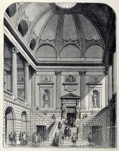 Utsikt över vestibulen och trappan till teatern i Bordeaux under Ludvig XV - i "Frankrike och fransmännen genom århundradena"". av Unknown artist