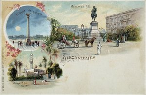 Utsikt över Alexandria - vykort, sent 1800-tal av Unknown artist