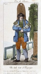 Vandringshandlare av sparrisstövlar - i "" Cris de Paris", deb. 1800-talet av Unknown artist