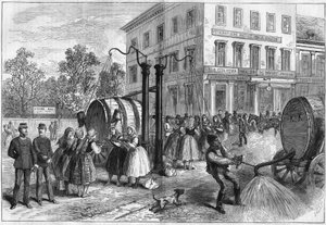 Bevattningssystem på gatorna i Wien, Österrike 1873. av Unknown artist