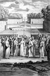 Bröllop enligt den hebreiska riten. 1800-talsgravyr. av Unknown artist