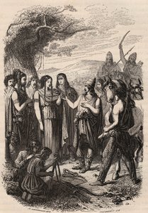 Bröllopsceremoni hos tyskarna. Gravyr från 1868 i "Histoire de Belgique från primitiv tid till slutet av Leopold I:s rege"" av Theodore Juste (1818-1888). Privat samling. av Unknown artist