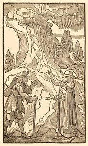 När kristna till den köttsliga människan ger gehör... från Pilgrimernas framsteg från denna värld, till det som ska komma av John Bunyan (1628-1688) föreslår Mr. Worldly Wiseman att Christian kan kasta sin börda i av Unknown