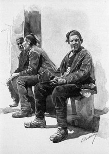 I väntan på skördetid: bönderna vilar. Siciliens 1800-talsgravyr av Unknown artist