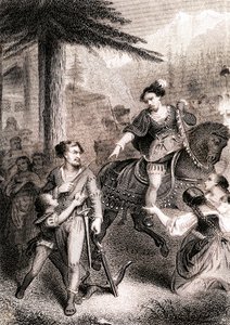 William Tell sägs ha skjutit fogden Gessler i den patriotiska schweiziska legenden av Unknown artist