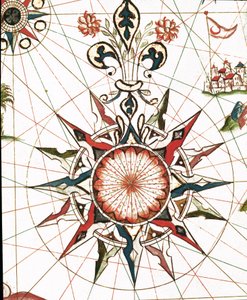 Wind Rose (Detalj av portulan av Castellini av Unknown artist
