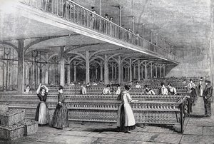 Kvinnor och barn arbetar under farliga förhållanden av Unknown artist