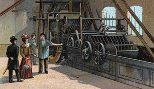Ullindustri: tvätt. Kromolitografi från slutet av 1800-talet av Unknown artist