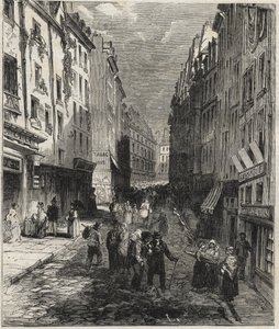 Fungerar rue de la Montagne Sainte-Genevieve (Sainte Genevieve) i Paris 5:e arrondissementet 1858. av Unknown artist