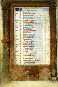Zodiac Stenbocken och december månads heliga - medeltid i miniatyr (ref.: 135, 006v): Begäran om tillstånd till kommunalbiblioteket i Toulouse (tel: 05 62 27 66 66) av Unknown artist