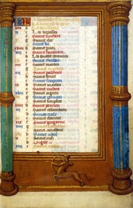 Zodiac Skytten och november månads helgon - medeltid i miniatyr (ref.: 135, 006r): begäran om tillstånd från Toulouse kommunala bibliotek (tel: 05 62 27 66 66) av Unknown artist