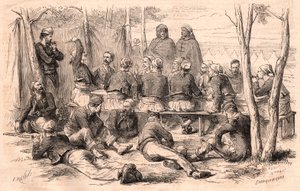 Zouave-gruppen vilar på Chalons läger av Unknown