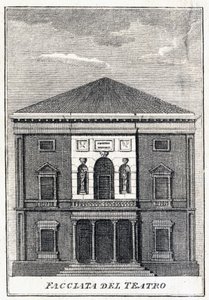 fasaden på Fenice-teatern i Venedig i mitten av 1800-talet. av Unknown artist
