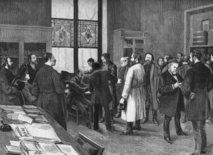 i Louis Pasteurs kabinett 1886. av Unknown artist