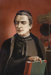 porträtt av Angelo Secchi, italiensk astronom (1818 - 1878), grundare av spektroskopi. baserad på kända män och kvinnor. Barcelona 1877. av Unknown artist