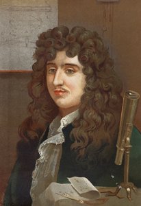 porträtt av Christiaan Huygens. holländsk fysiker och matematiker (1629 till 1695) efter "" Science and its Men"" av Louis Figuier. Barcelona 1881 av Unknown artist