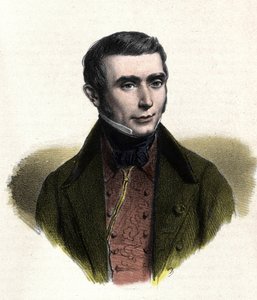porträtt av Eugene Scribe (1791-1861), fransk författare till komedier om moral. av Unknown artist