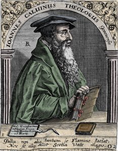 porträtt av Jean Calvin (1509-1564), fransk religiös reformator och författare. av Unknown artist