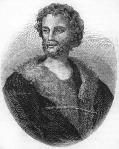 porträtt av Mathurin Régnier. Fransk poet (1573 till 1613) Gravyr från 1866. av Unknown artist