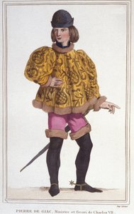 porträtt av Pierre de Giac, favorit hos Charles VII, minister och finansintendent. Gravyr från 1830 av Unknown artist