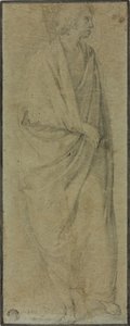 Stående draperad mansfigur
