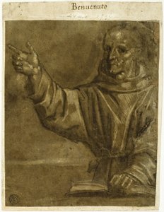Sankt Bernardino av Siena predikar från en öppen bok av Unknown Sienese