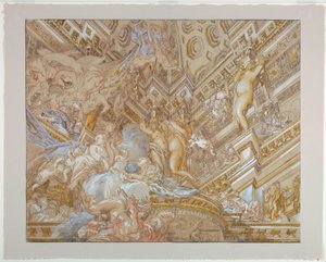 Teckning, takdesign, ca 1727 av Unknown artistUnknown artist