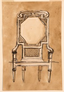 Teckning, stol, 1780-1790 av Unknown artistUnknown artist