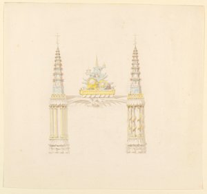 Ritning, skorstensstock, musikrummets västra vägg, ca 1820 av Unknown artistUnknown artist