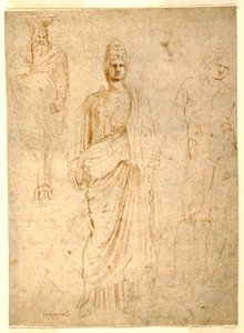 Teckning, Klassiska figurer, ca 1550 av Unknown artistUnknown artist