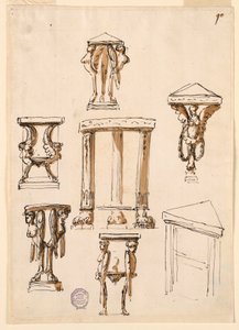 Ritning, Konsolbord, ca 1800 av Unknown artistUnknown artist
