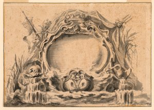 Teckning, Kopia av en vapensköld i en av fetischpublikationerna, ca 1740 av Unknown artistUnknown artist