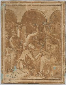 Teckning, Kopia av Törnekroningen i Lilla passionen av Albrecht Durer, publicerad 1511, 1525-1600 av Unknown artistUnknown artist