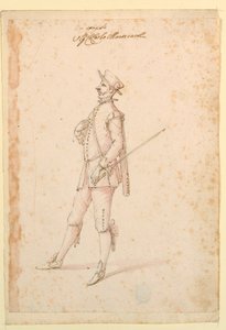 Teckning, Kostymdesign: En kapten för en balett, ca 1720 av Unknown artistUnknown artist