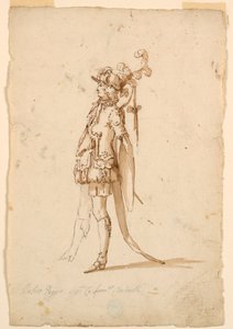 Teckning, Kostymdesign: En sida till en balett, ca 1720 av Unknown artistUnknown artist