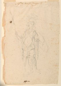 Teckning, kostymdesign: Afrika för en balett, ca 1720 av Unknown artistUnknown artist