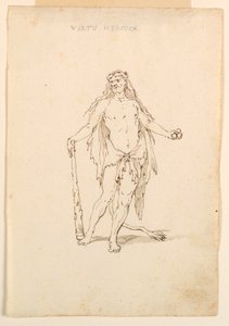 Teckning, Kostymdesign: Heroisk kraft för en balett, ca 1720 av Unknown artistUnknown artist