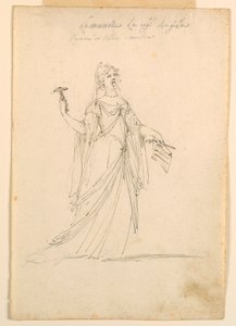 Teckning, kostymdesign: Musik till en balett, ca 1720 av Unknown artistUnknown artist