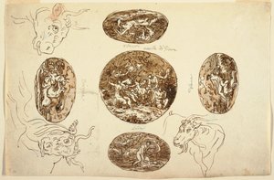 Teckning, Jupiters gärningar, till en takmålning, 1812 av Unknown artistUnknown artist