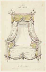 Ritning, Förslag till en säng i romersk stil, 1780 av Unknown artistUnknown artist